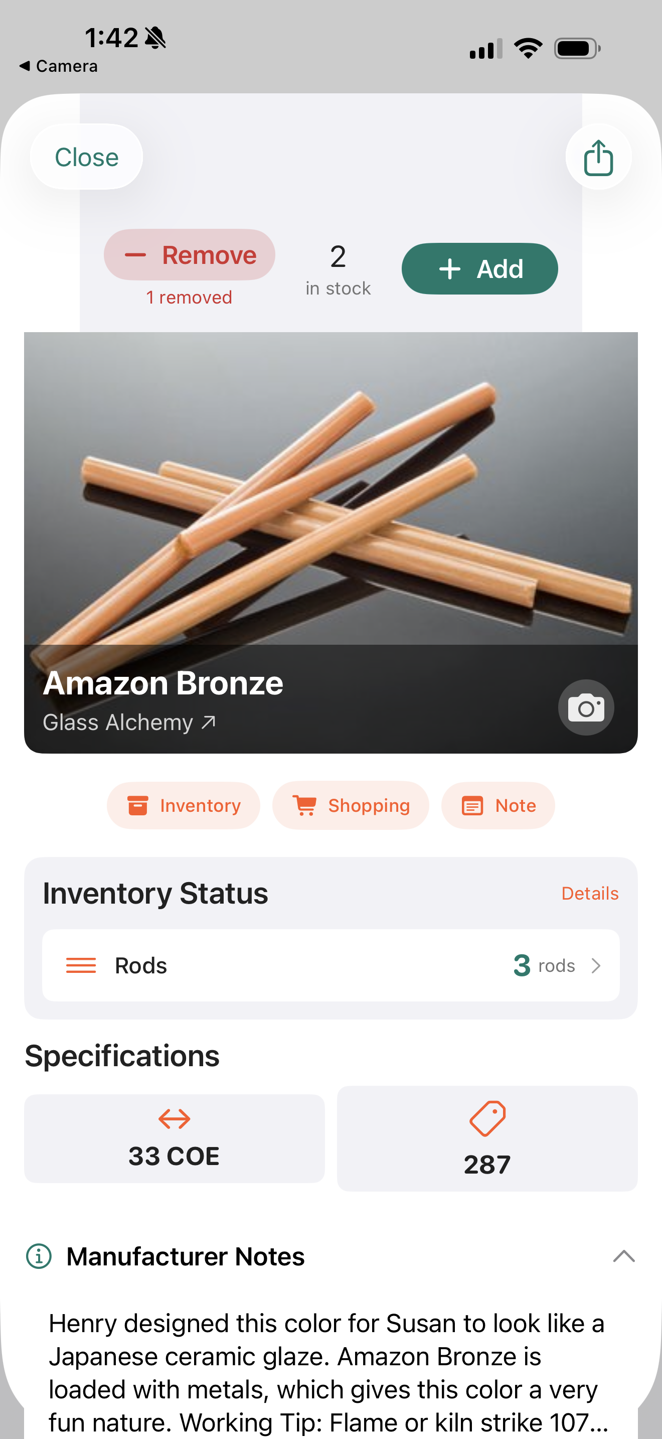 Update inventory after scanning QR code