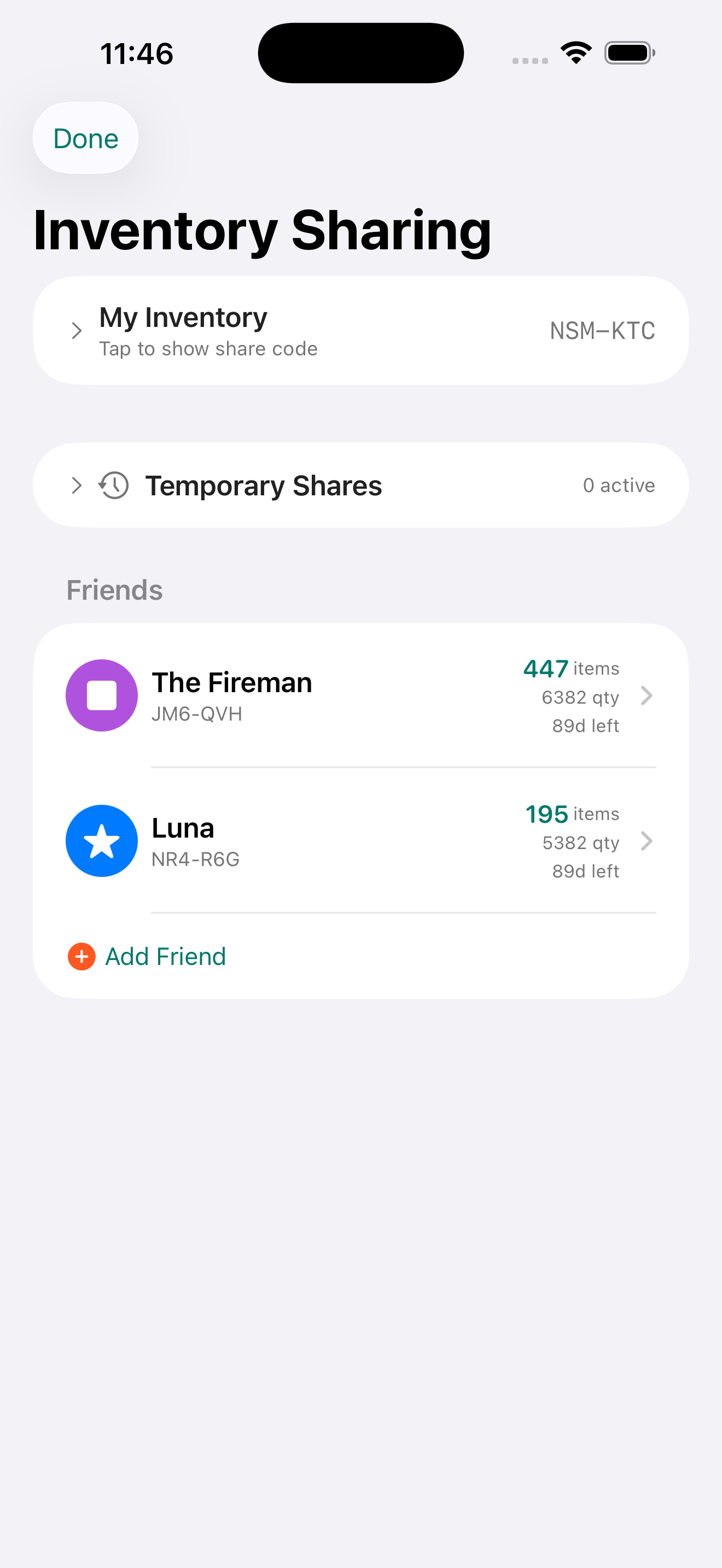 Active inventory shares